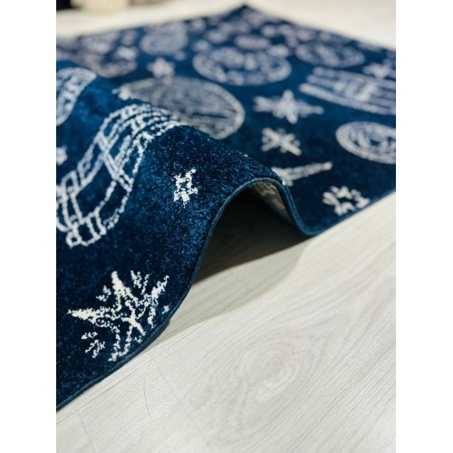 Mavi Uzay Figürlü Çocuk Odası Halısı 120x170