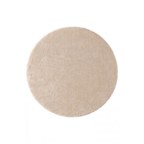 Krem Yumoş Dokulu Yuvarlak Dokuma Halı