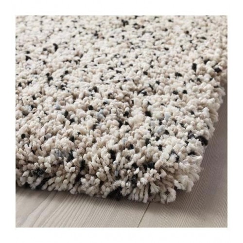 Süper Shaggy Siyah-Beyaz İpli Halı