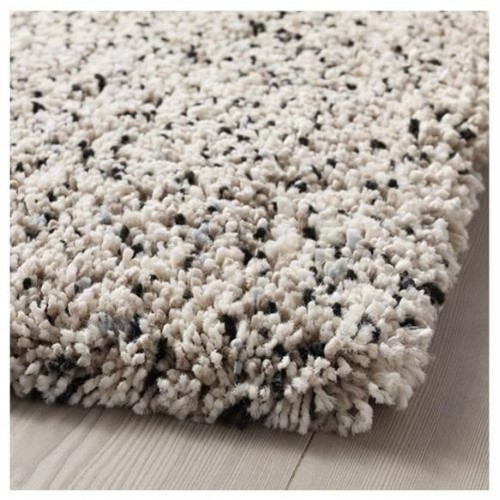 Süper Shaggy Siyah-Beyaz İpli Halı