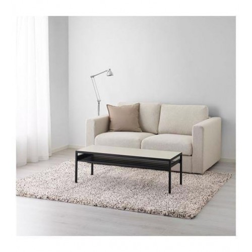 Süper Shaggy Siyah-Beyaz İpli Halı