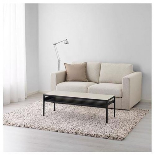 Süper Shaggy Siyah-Beyaz İpli Halı